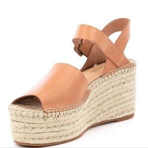 Antonio Melani Bethena espadrille‎ leather wedge platform sandals Sz 10 W new